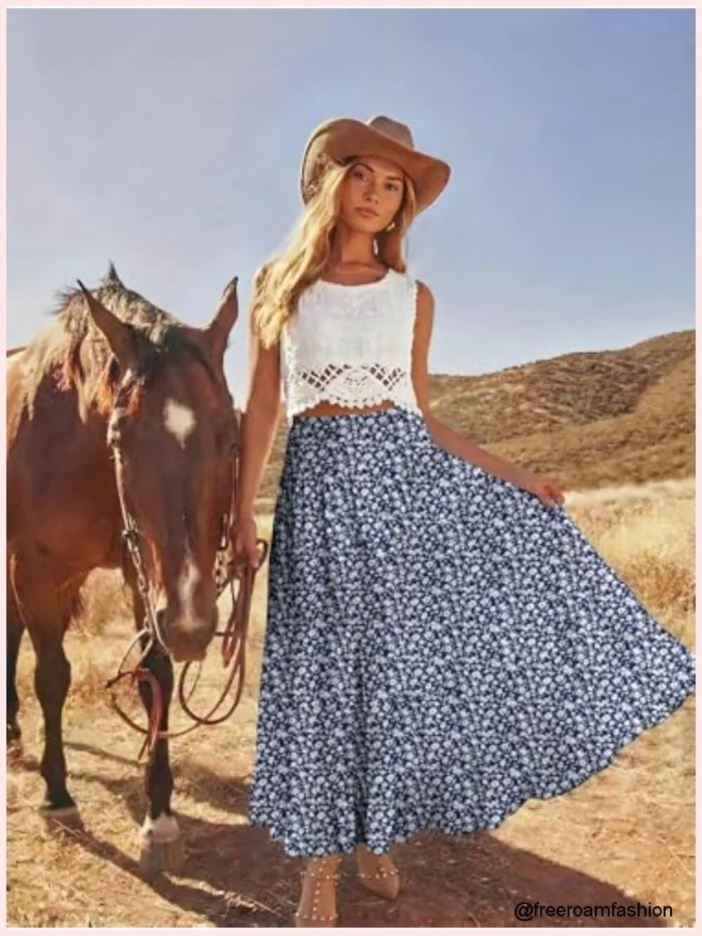 Women's Chiffon A-Line Maxi Skirt - High Waist Elastic Boho Pleated Flowy